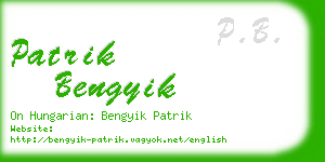 patrik bengyik business card